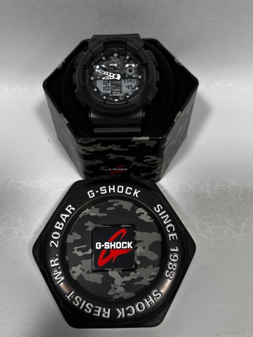 CASIO GSHOCK GA100CF WATCH CAMO DIAL GRAY BLACK TACTICAL GORPCORE TECHWEAR WITH